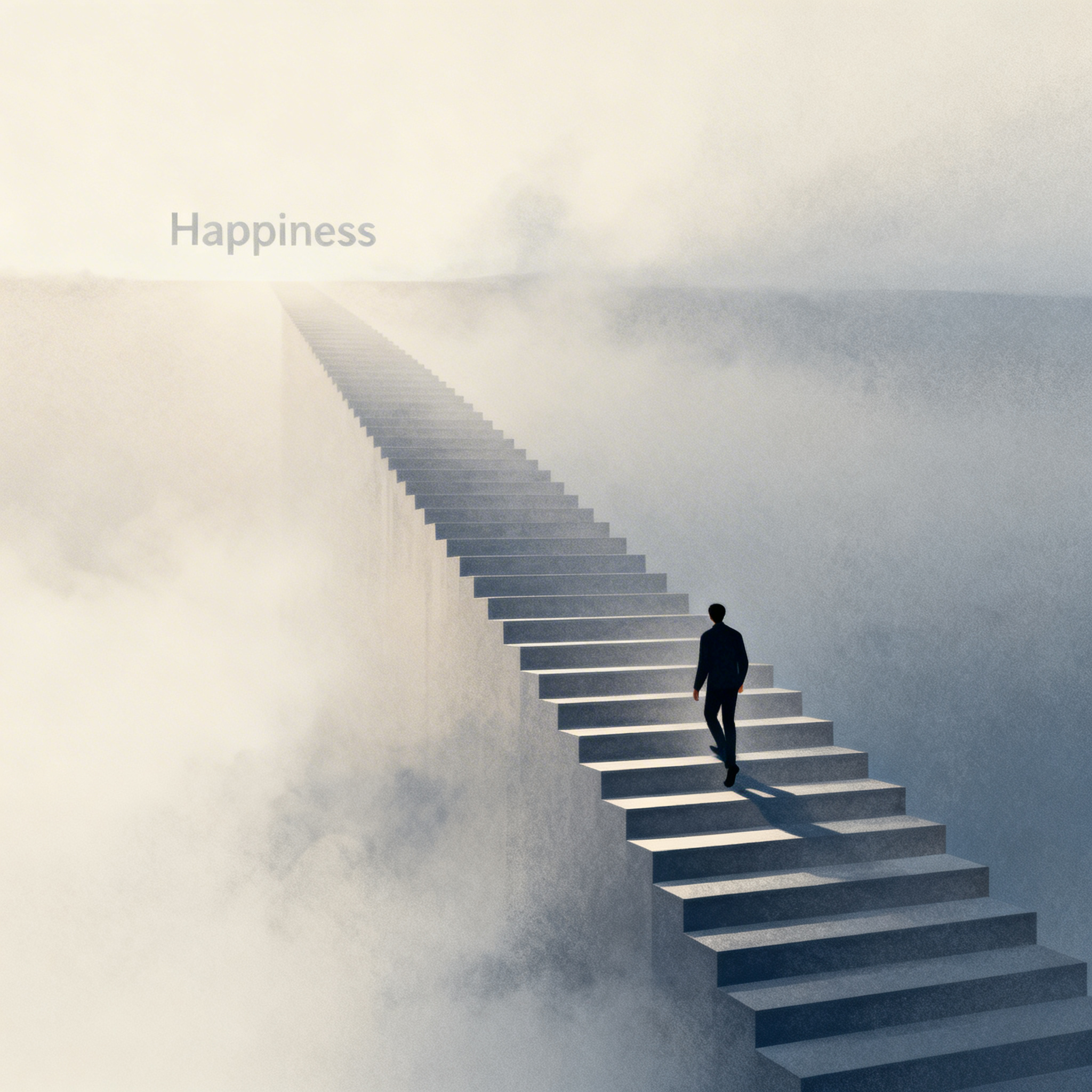 escalera infinita simbolizando la trampa de la felicidad